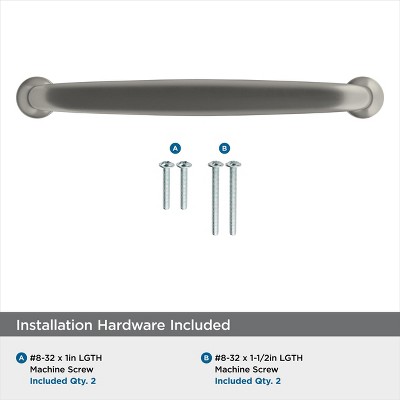 Brushed Nickel Traditional Cabinet Bar Pull with Mounting Hardware