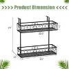 Metal Flower Pot Holder with Adjustable Hooks – 2-Tier Railing Planter Basket Stand, Hanging Plant Shelf for Balcony, Porch, Deck or Fence - 3 of 4