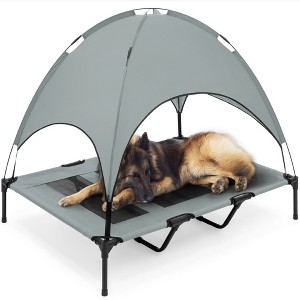 Best Choice Products 48in Elevated Cooling Dog Bed, Outdoor Raised Mesh Pet Cot w/ Removable Canopy, Carrying Bag - 1 of 4