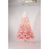 Pink Christmas Tree 7.5ft – Snow Flocked Artificial Tree with Warm White LED Lights & Metal Stand, Prelit Xmas Holiday Decoration for Home - 3 of 3