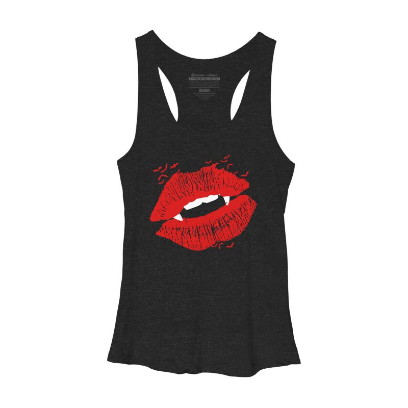 Women's Design By Humans Vampire kiss By clingcling Racerback Tank Top, 1 of 3
