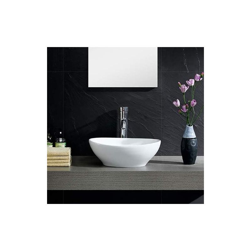 Fine Fixtures Vitreous China Vessel Bathroom Sink - Oval Shape, 5 of 9