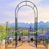 Aghana Digitals Black Metal Garden Arch with Trellis Support for Climbing Plants, Outdoor Wedding & - 2 of 4