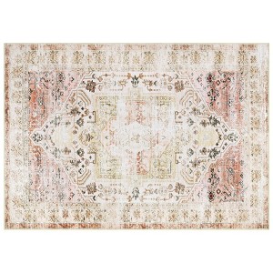 Vintage Carpet Washable Carpet Soft Imitation Wool Living Room Carpet Non-slip Vintage Distressed Decorative Carpet Oriental Print Easy-to-Clean - 1 of 4