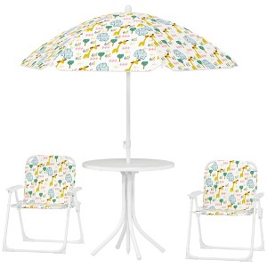 Aghana Digitals Kids 4-Piece Foldable Picnic Set: Green Table, Chairs & Adjustable Umbrella with - 1 of 4