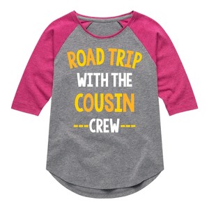 Girls' - Instant Message - Road Trip With The Cousin Crew Shirt Tail Raglan Graphic T-shirt - 1 of 4