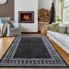 Brown-2*6 feet  Contemporary Machine Washable Area Rug Modern Geometric Floor Cover Non Slip Stylish  Bordered Accent Carpet Stain Resistant Low Pile - 2 of 4