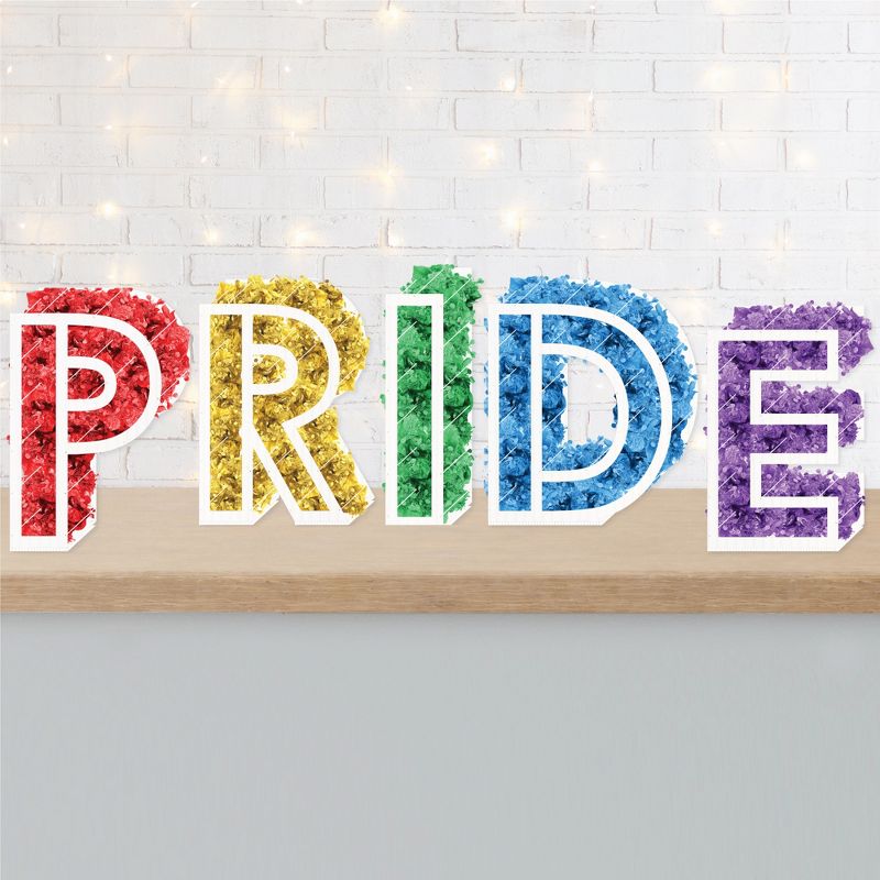 Big Dot of Happiness Pride Marquee Letters - 20 Inch Pride Table Decoration - Party Mosaic Frames, 1 of 9