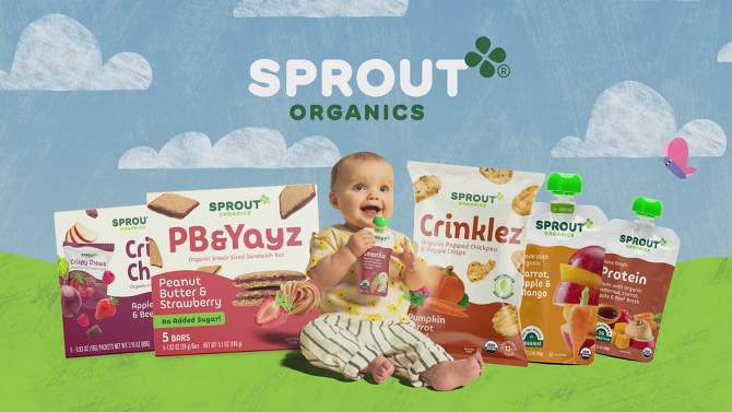 Sprout Foods Organic Peanut Butter Banana Puffs Toddler Snacks - 2.12oz, 2 of 6, play video
