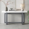 NicBex Extra Long Console Table,Minimalist Style Entryway Table with Versatile Design,Modern Couch Table for Living Room,Dark Gray+White - 2 of 4