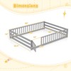 Costway Queen Size Floor Bed with Full Length Safety Guardrails & Door for Boys, Girls Pink/Gray/Natural/Icy Aqua/White/Mint Sky - 3 of 4
