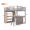 Twin/Full Size Wooden Loft Bed with Ladder, Shelves, a Drawer and Desk, 4L -ModernLuxe - image 4 of 4