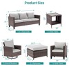 Sonkuki 8-Piece Patio Conversation Set with Swivel Rocking Chair and Side Table, Navy Blue Cushion - 3 of 4