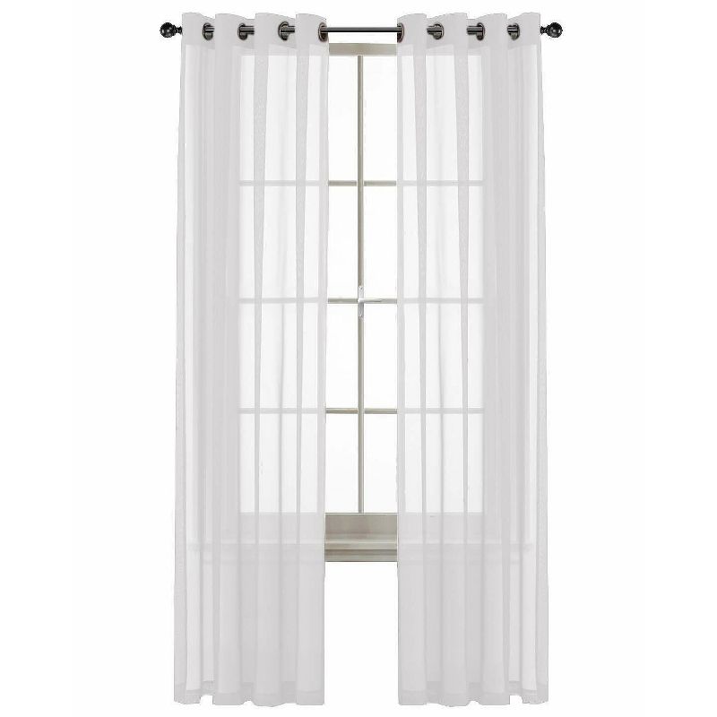 GoodGram Basic Home Grommet Top Single Sheer Window Curtain Panel, 1 of 2