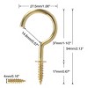 Unique Bargains Home Office Hanging Plants Ceiling Metal Screw-in Hanger Cup Hooks 20 Pcs - 2 of 3