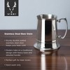 Viski Beer Mug, Metal Pint Glass with Handle, Double Walled Stein for Pilsners and Lagers, Stainless Steel 16 Oz Set of 1 - 2 of 4