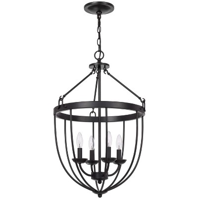 Cal Lighting 28.5" Height Grafton Matte Black Metal Chandelier