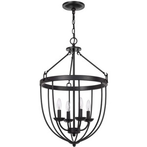 Cal Lighting 28.5" Height Grafton Matte Black Metal Chandelier - 1 of 4