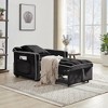 SYFERLORY Three-in-one sofa bed chair folding sofa bed adjustable back into a sofa recliner single bed adult modern chair bed berth black - 3 of 4