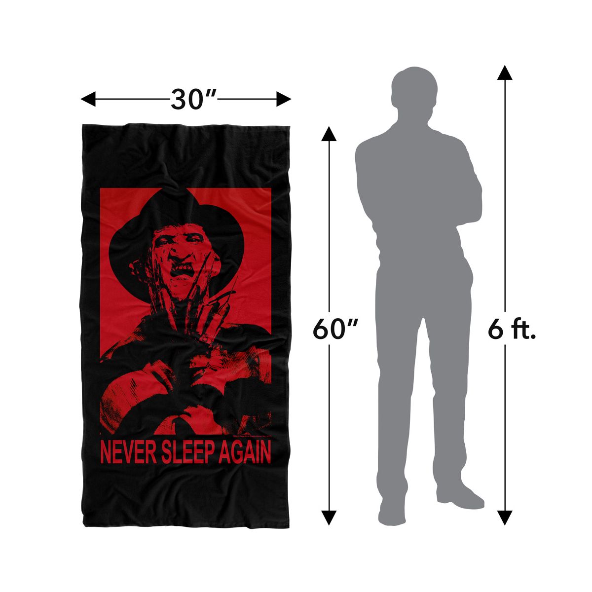 Nightmare On Elm Street Never Sleep Again 30" x 60" Beach Towel - thumbnail 5