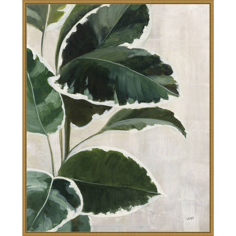 22&#34; x 28&#34; Tropical Study I by Julia Purinton Framed Canvas Wall Art Gold - Amanti Art, 1 of 10