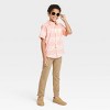 Boys' Horizontal Striped Button-Down Short Sleeve Resort Shirt - Cat & Jack™ Orange - image 3 of 3