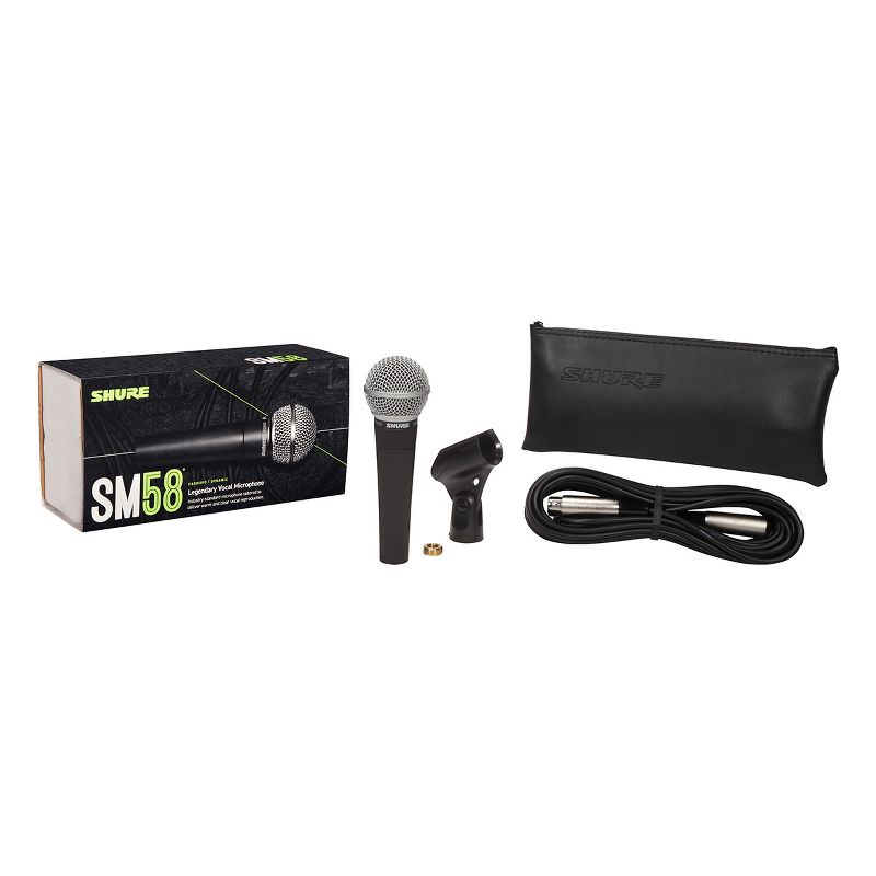 Shure SM58 Microphone with XLR Cable and Stand., 5 of 10