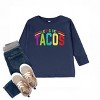The Juniper Shop Let's Get Tacos Varsity Toddler Long Sleeve Tee - 3 of 4