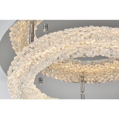 Bowen 18" Chrome Crystal LED Flush Mount Light