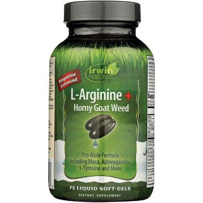 Irwin Naturals Dietary Supplements L-Arginine + Horny Goat Weed Softgel 75ct