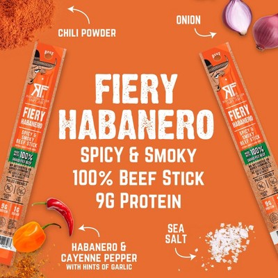 Righteous Felon Craft Jerky Fiery Habanero Beef Stick - 9g Protein - 1oz