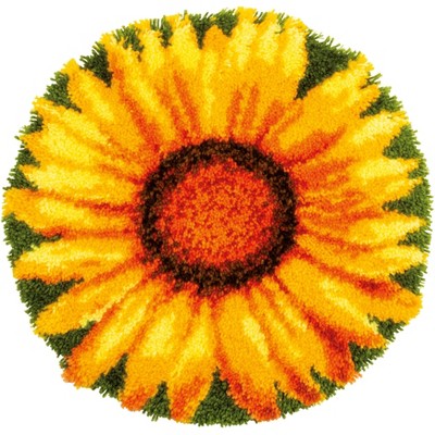 Vervaco Shaped Rug Latch Hook Kit 22" Round-Sunflower