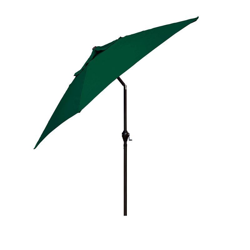 9&#39; x 9&#39; Aluminum Market Patio Umbrella with Crank Lift and Push Button Tilt Hunter Green - Astella, 2 of 7