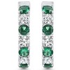 Pompeii3 4 1/2Ct Emerald & Diamond Hoops White or Yellow Gold Lab Created 1" Tall - 2 of 3