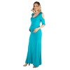 24seven Comfort Apparel Maternity Open Shoulder Maxi Dress - 2 of 4