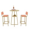 Aukfa 3-piece Bar Table and Chair Set - with Sponge Cushion Backrest, Suitable for Home - 2 of 4