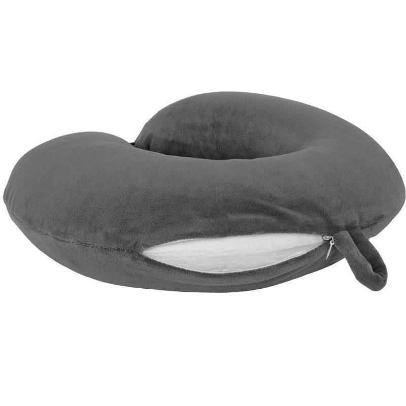 MPM U Neck Travel Pillow, U Shaped Memory Foam Pillow, Plush Fabric Headrest Pillow, Compact and Lightweight for Car, Ho, 4 of 7