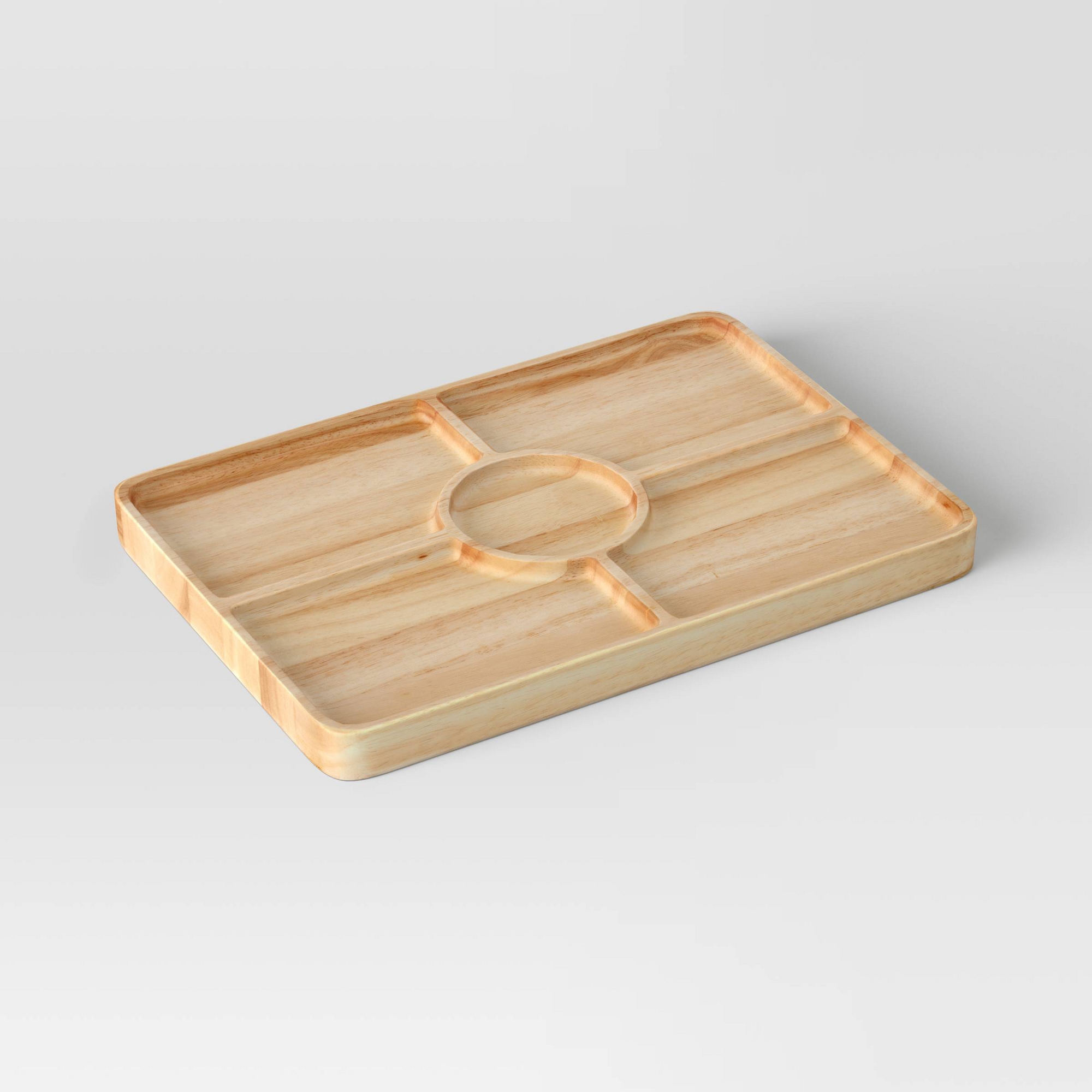 Rubberwood Sectioned Serving Board - Threshold™