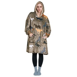 Tirrinia Woman Fleece Blanket Hoodie Sweatshirt, Soft Comfy Wearable Blanket Hoodie Pullover, Cozy Christmas Gift for Woman Wife Girlfriend - 1 of 4