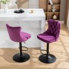 Ridstar Set of 2 Swivel Bar Stool with Adjustable Seat Height For Home Pub & Kitchen Islands-Purple - 3 of 4