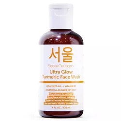 Seoul Ceuticals Korean Skin Care Turmeric Sensitive Skin Face Wash Cleanser - Korean Skincare Beauty Products K Beauty - Face Wash for Dry Skin, 4oz