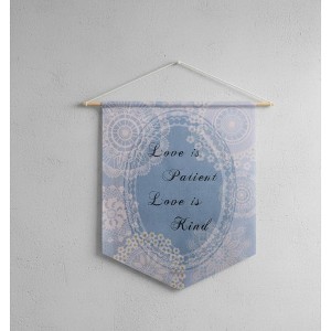 Faith Wall Decor Love Is Patient Pennant – 18x21 Inch by Manual Woodworkers and Weavers - 1 of 3
