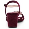 BLISSFUL STEP Women's Velvet Chunky Heel Slingback Heeled Sandals - 3 of 4
