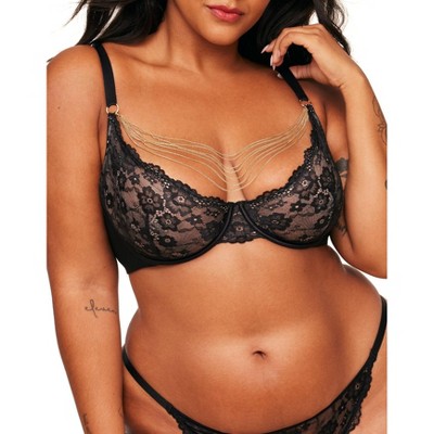 Adore Me Women's Elyza Demi Bra 42dd / Jet Black. : Target