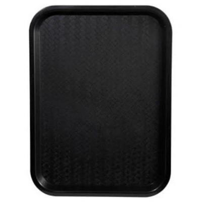 10 x 14 Black Rectangular Plastic Restaurant Serving Trays,  NSF-Certified, Fast Food Tray, 12/Pack
