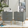 Ceandro Contemporary Classic 2 Drawer Nightstand|ARTFUL LIVING DESIGN-WHITE - 4 of 4