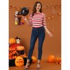 INSPIRE CHIC Women's Elbow Sleeves Boat Slim Fit Casual Stripe Animal Print Multi Floral Pattern T-Shirt - 2 of 4