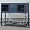 Sideboard Buffet with Glass Cabinets, Drawers & Bottom Shelf, Distressed Wood Buffet Storage Cabinet for Living Room, Dining Room, Entryway - 4 of 4