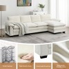 118" Modern L-Shaped Chenille Cloud Sofa with Double Seat Cushions, 5-Seat Upholstered Sofa Couch with Chaise Lounge 4W - ModernLuxe - 4 of 4