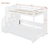 Full Size Murphy Bed With Hydraulic Lift & Desk Design, Murphy Bed, Storage Bed With Staircase Featuring Four Built-In Cabinets-Cuddlewood - 4 of 4